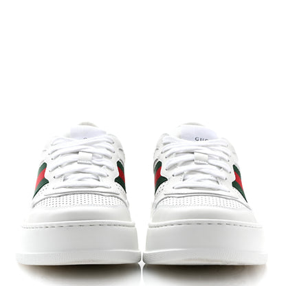Gucci Calfskin Web Perforated Womens Platform 55mm Sneakers 38.5 White Bright Splash 3 of 9