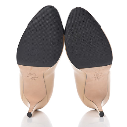 Chanel Lambskin Cap Toe CC Pumps 37 Beige Black 5 of 13