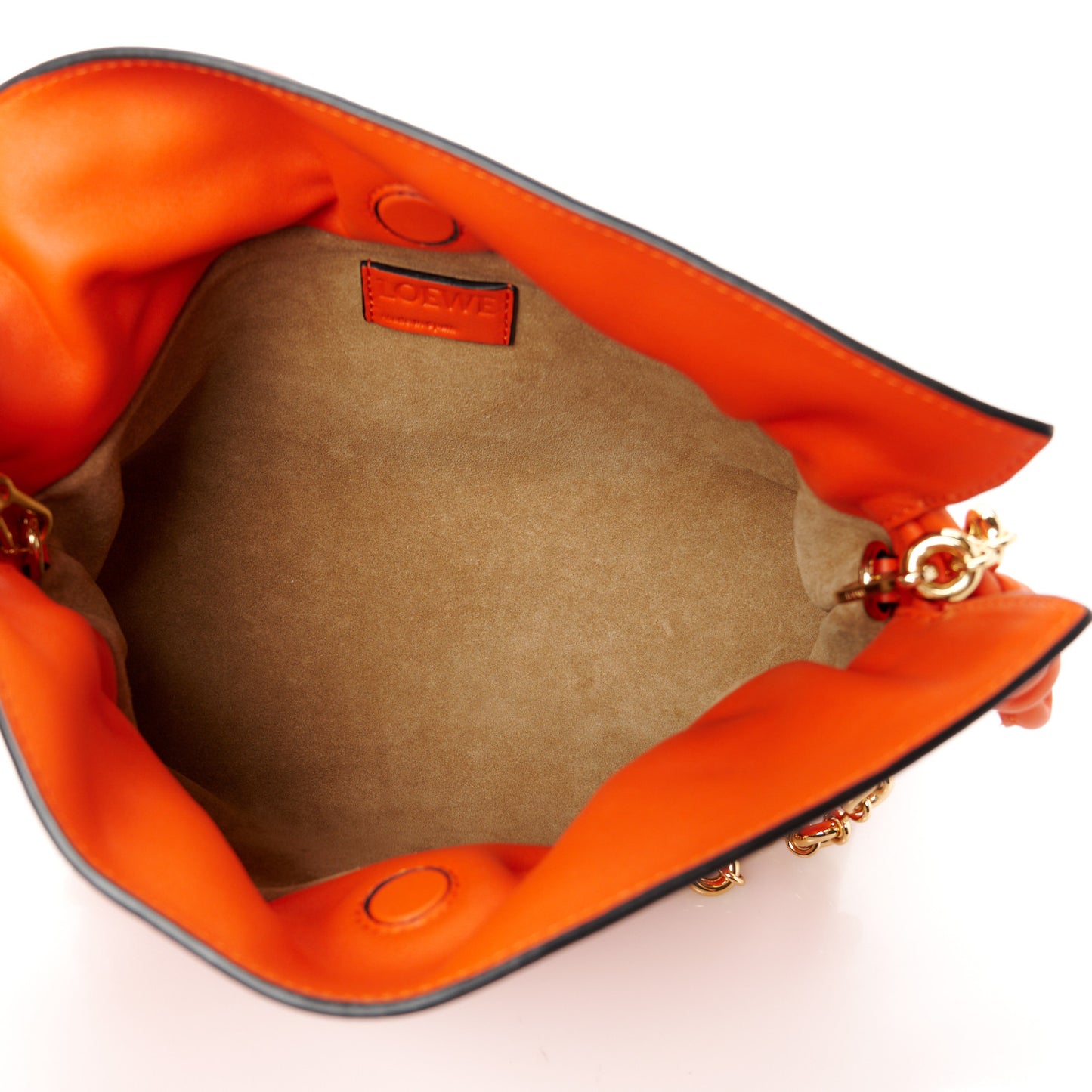 Nappa Calfskin Mini Flamenco Knot Clutch With Chain Orange