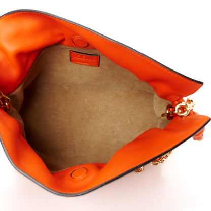 Loewe Nappa Calfskin Mini Flamenco Knot Clutch With Chain Orange 5 of 11