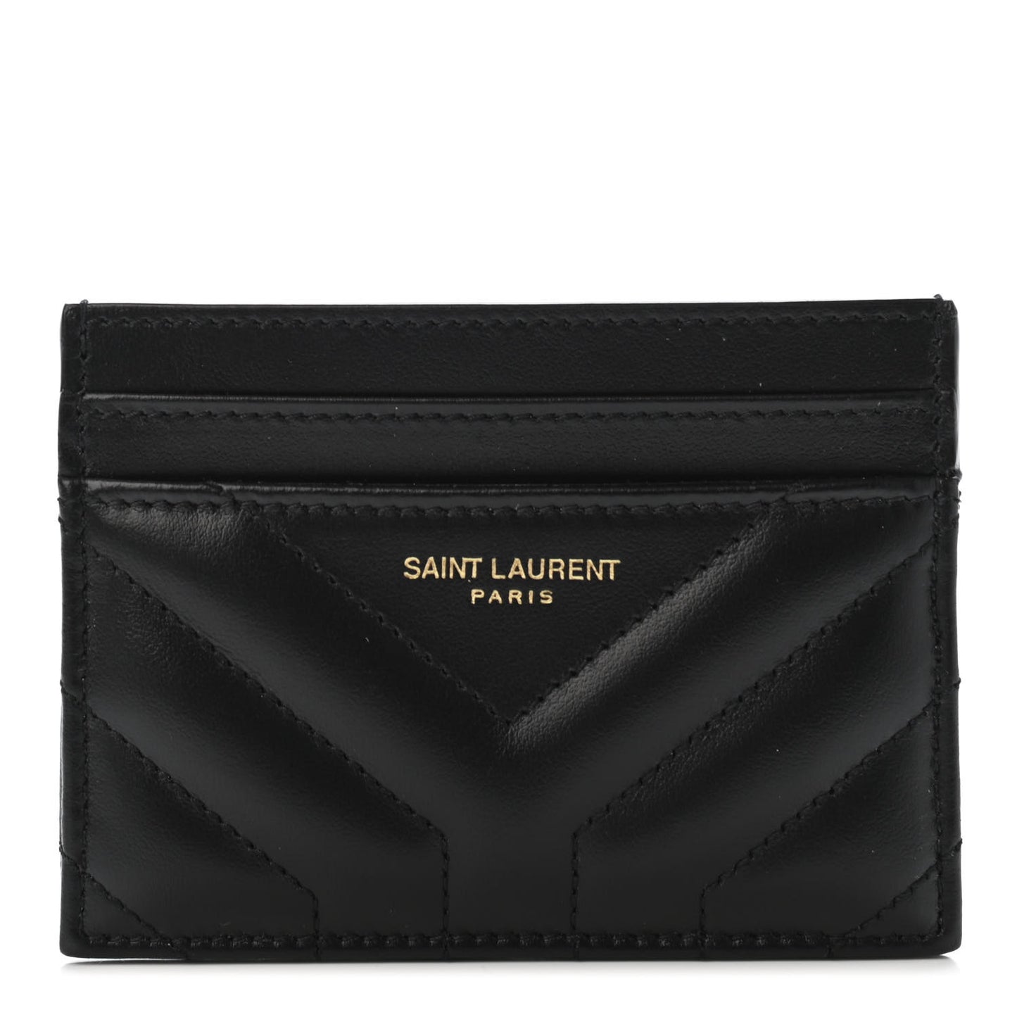 Calfskin Y Quilted Joan Credit Card Case Black