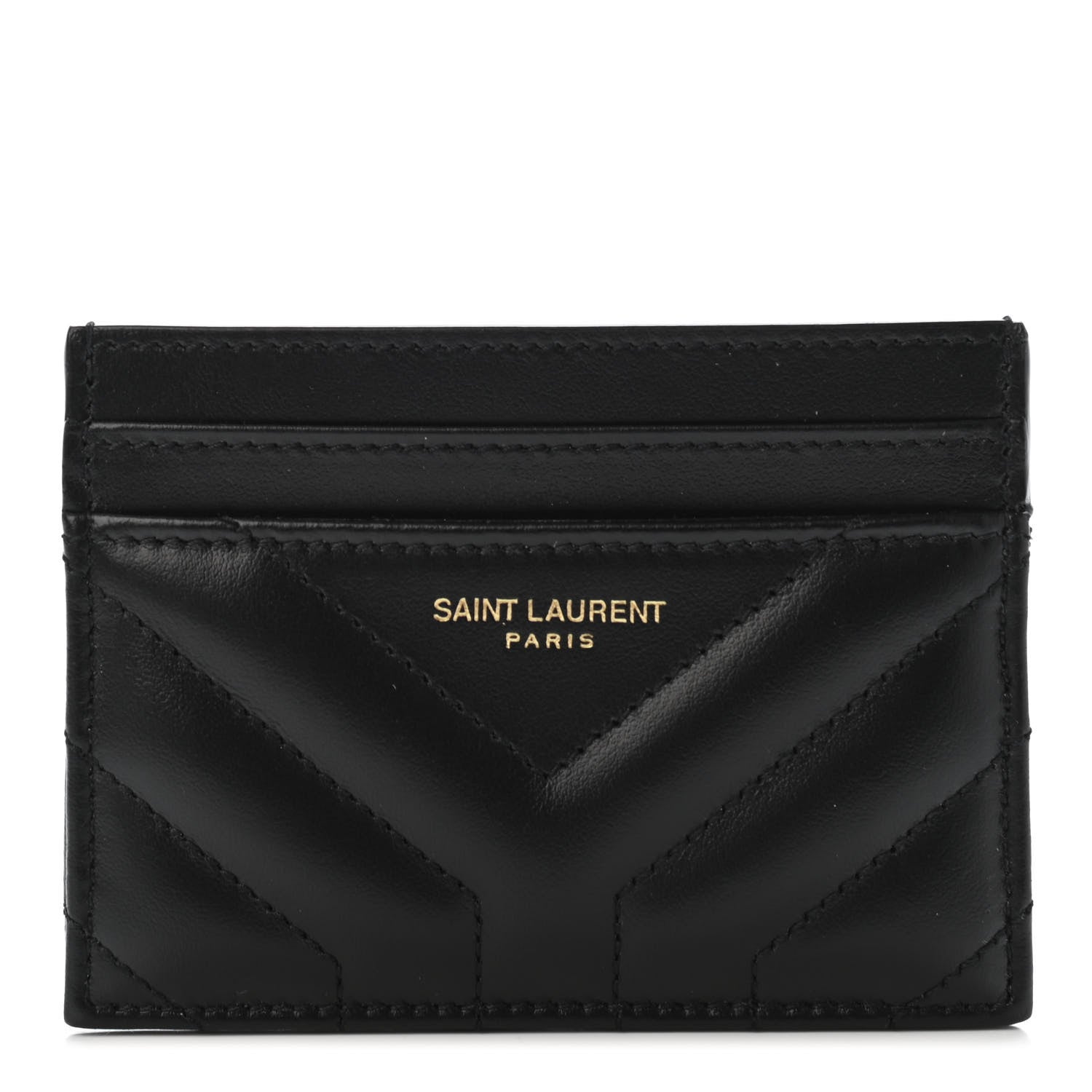 Saint Laurent Calfskin Y Quilted Joan Credit Card Case Black 1 of 4