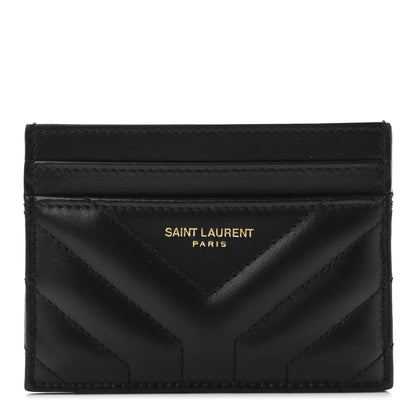 Saint Laurent Calfskin Y Quilted Joan Credit Card Case Black 1 of 4