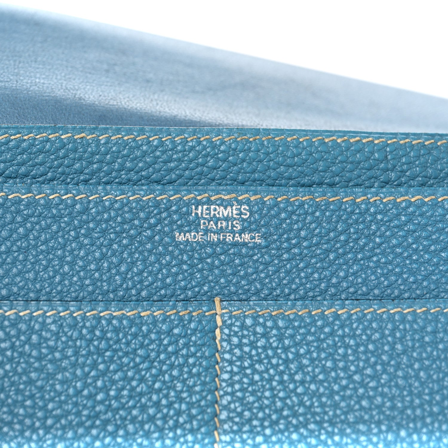 Hermes Togo Dogon Duo Wallet Blue Jean 8 of 9