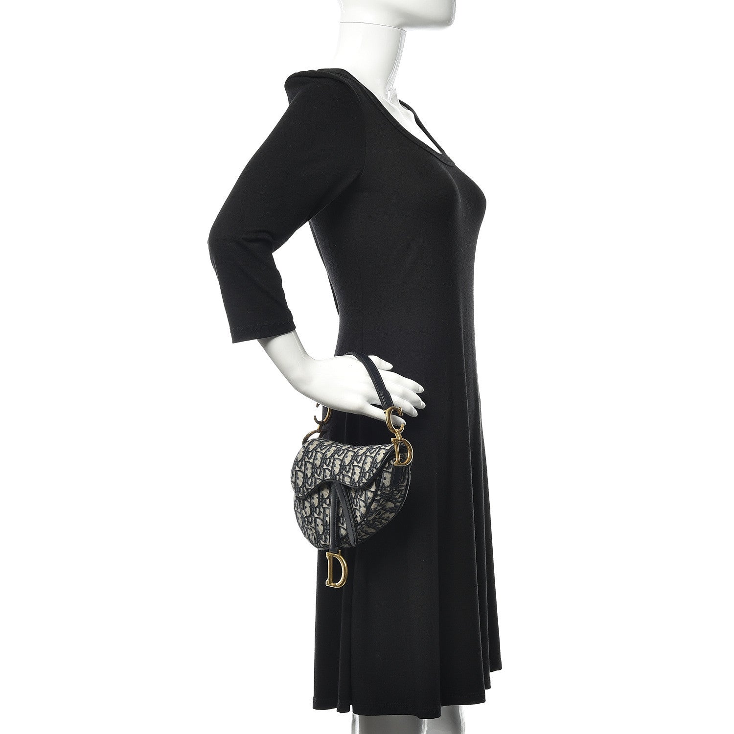 Christian Dior Oblique Mini Saddle Bag Blue 2 of 8