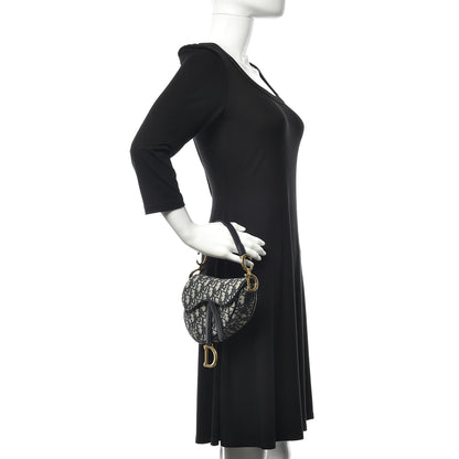 Christian Dior Oblique Mini Saddle Bag Blue 2 of 8