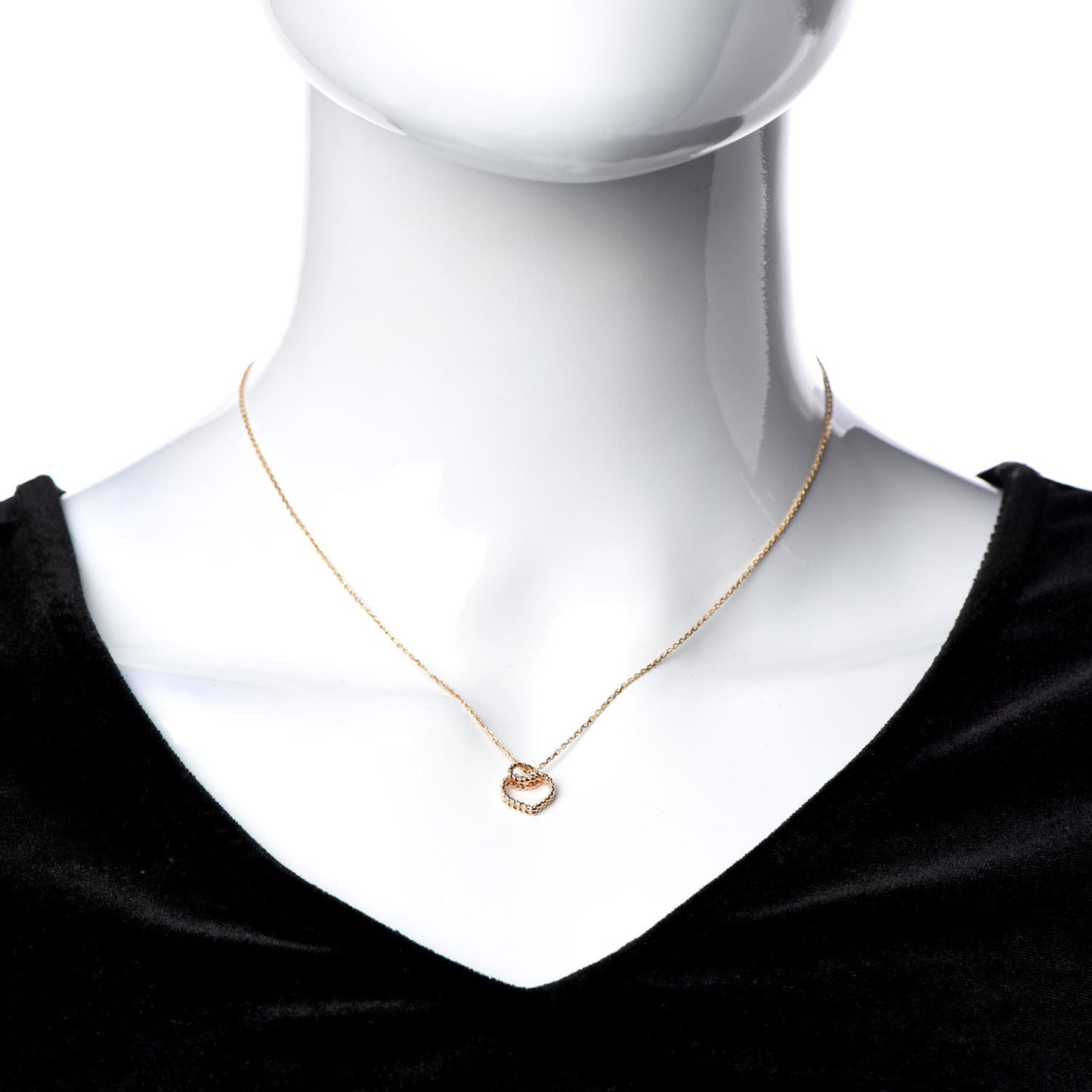 18K Pink Gold Twist Heart Necklace