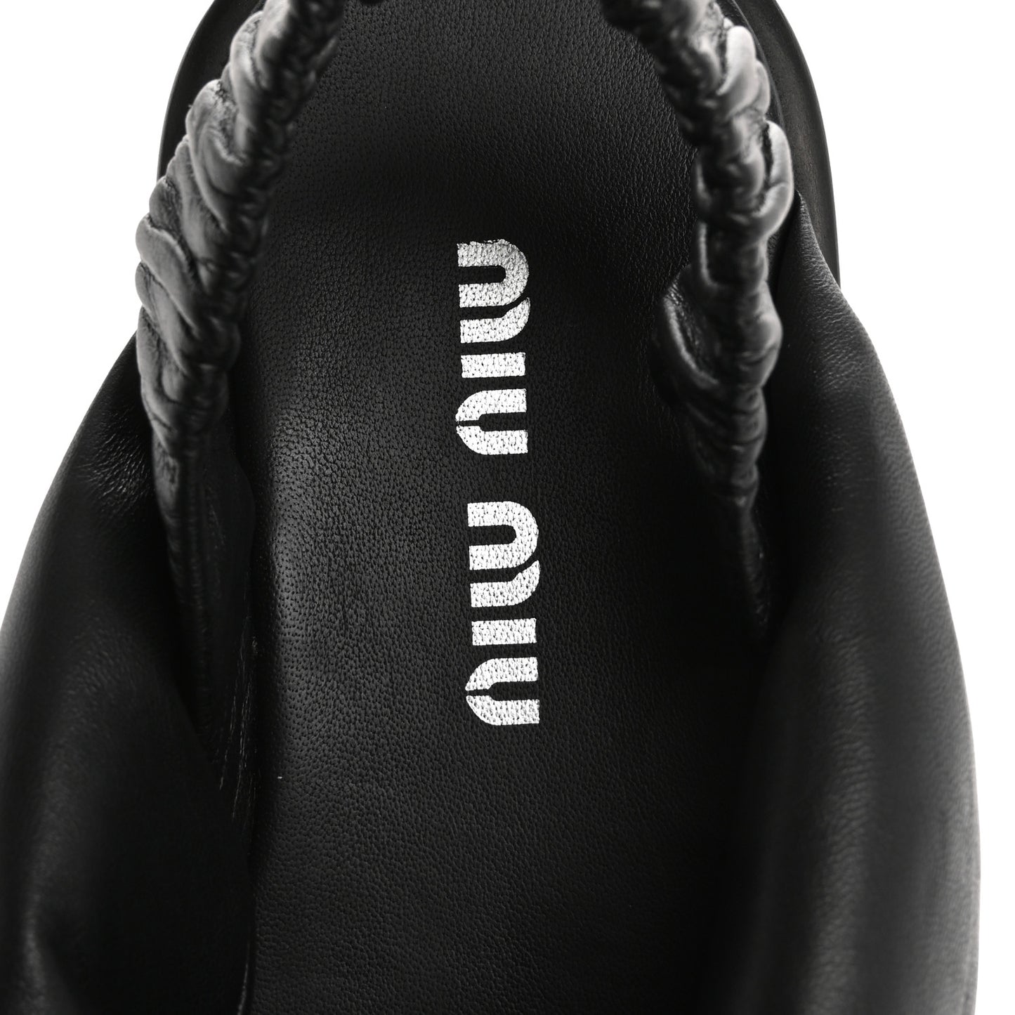Padded Nappa Flatform Sandals 35 Black