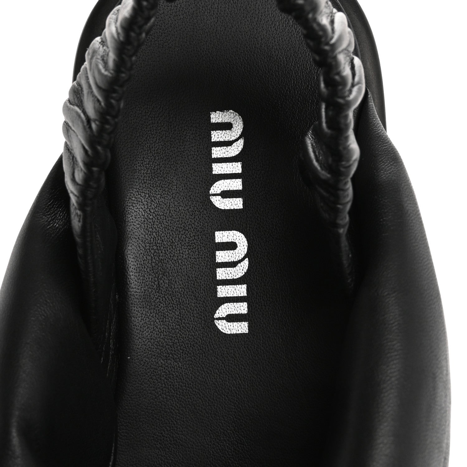Miu Miu Padded Nappa Flatform Sandals 35 Black 7 of 9