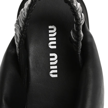 Miu Miu Padded Nappa Flatform Sandals 35 Black 7 of 9