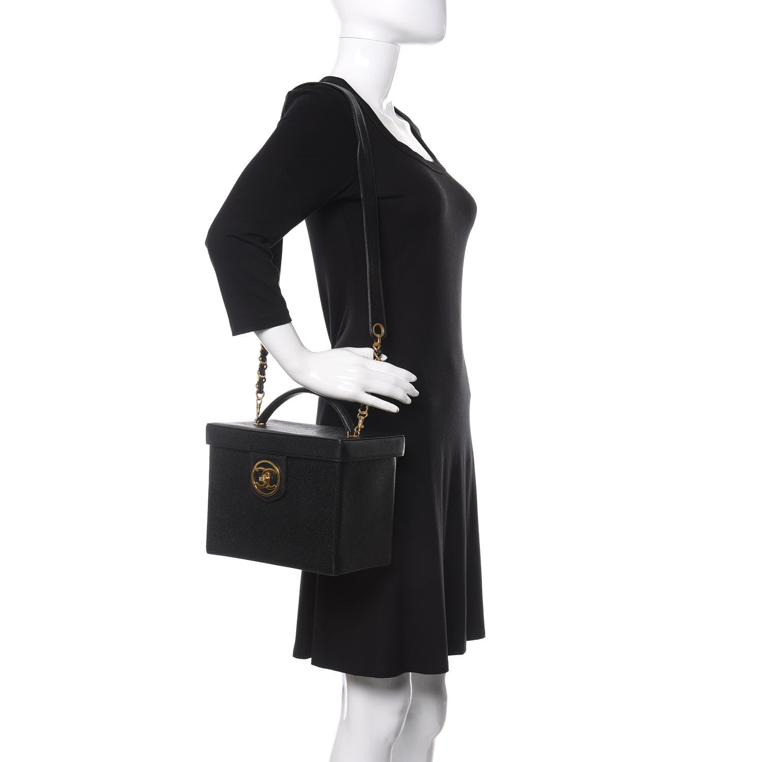 Chanel Caviar Vanity Train Case Black 2 of 15