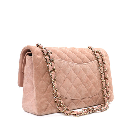 Chanel Suede Quilted Medium Double Flap Light Pink 3 of 10