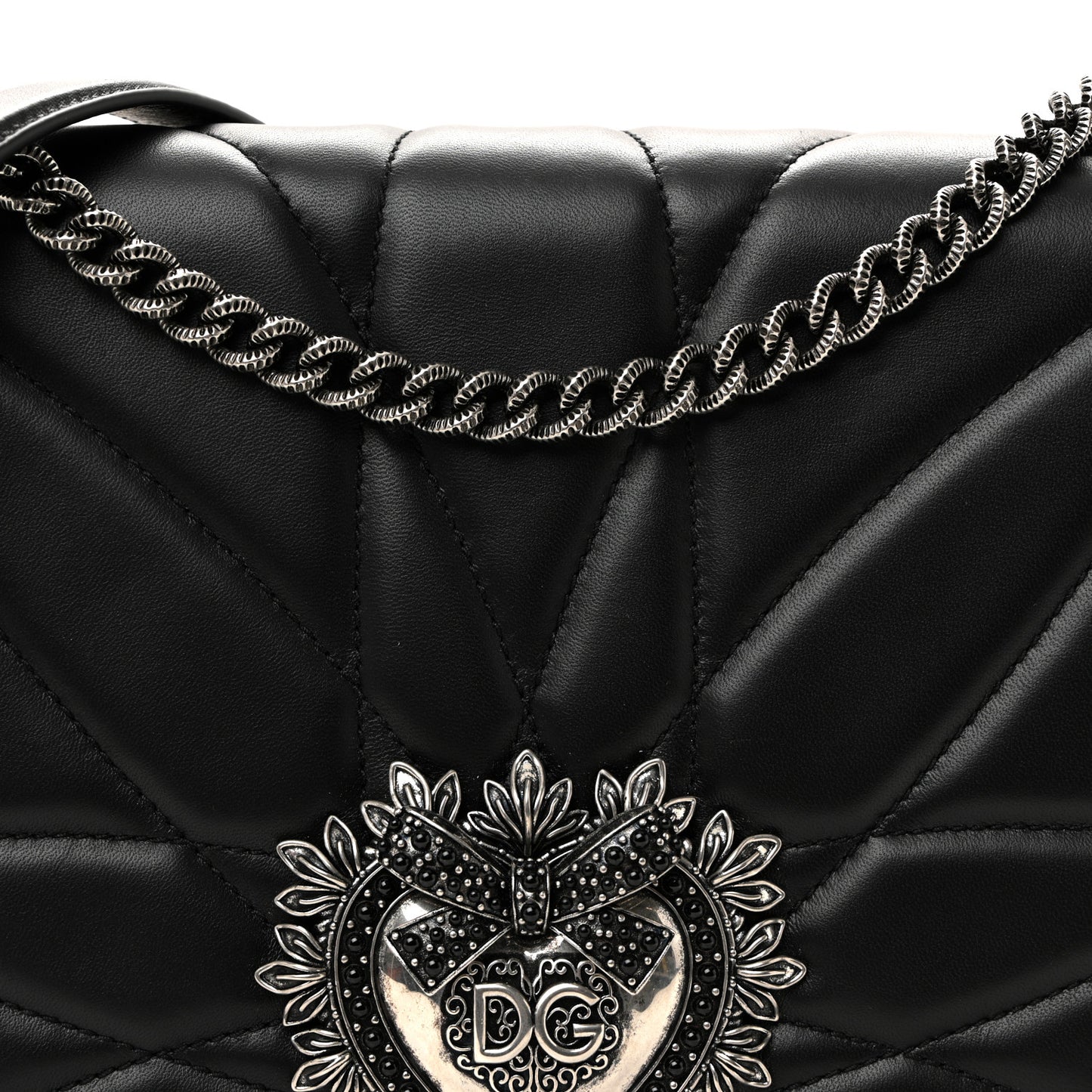 Calfskin Large Devotion Crossbody Bag Black