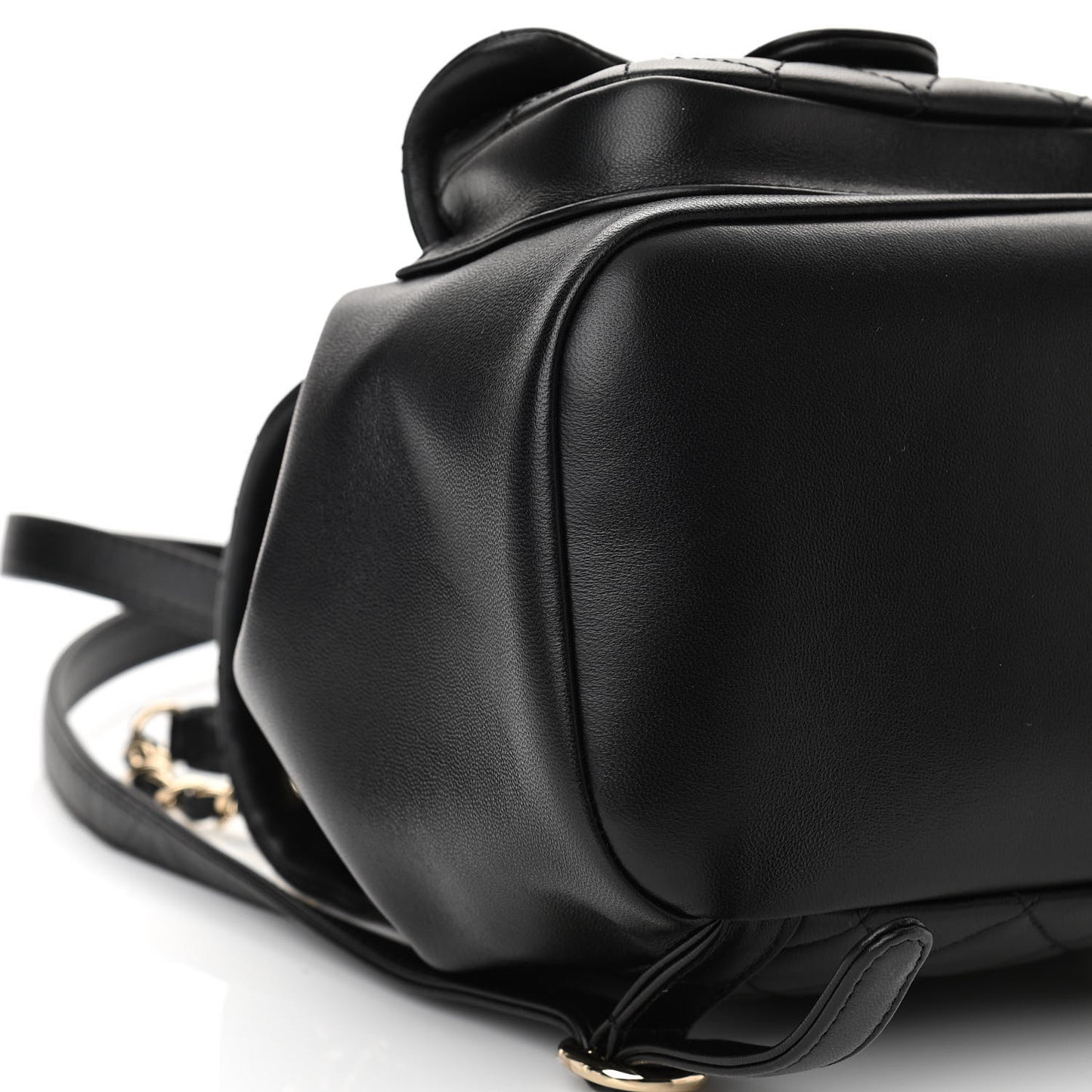Lambskin Quilted Small Duma Drawstring Backpack Black