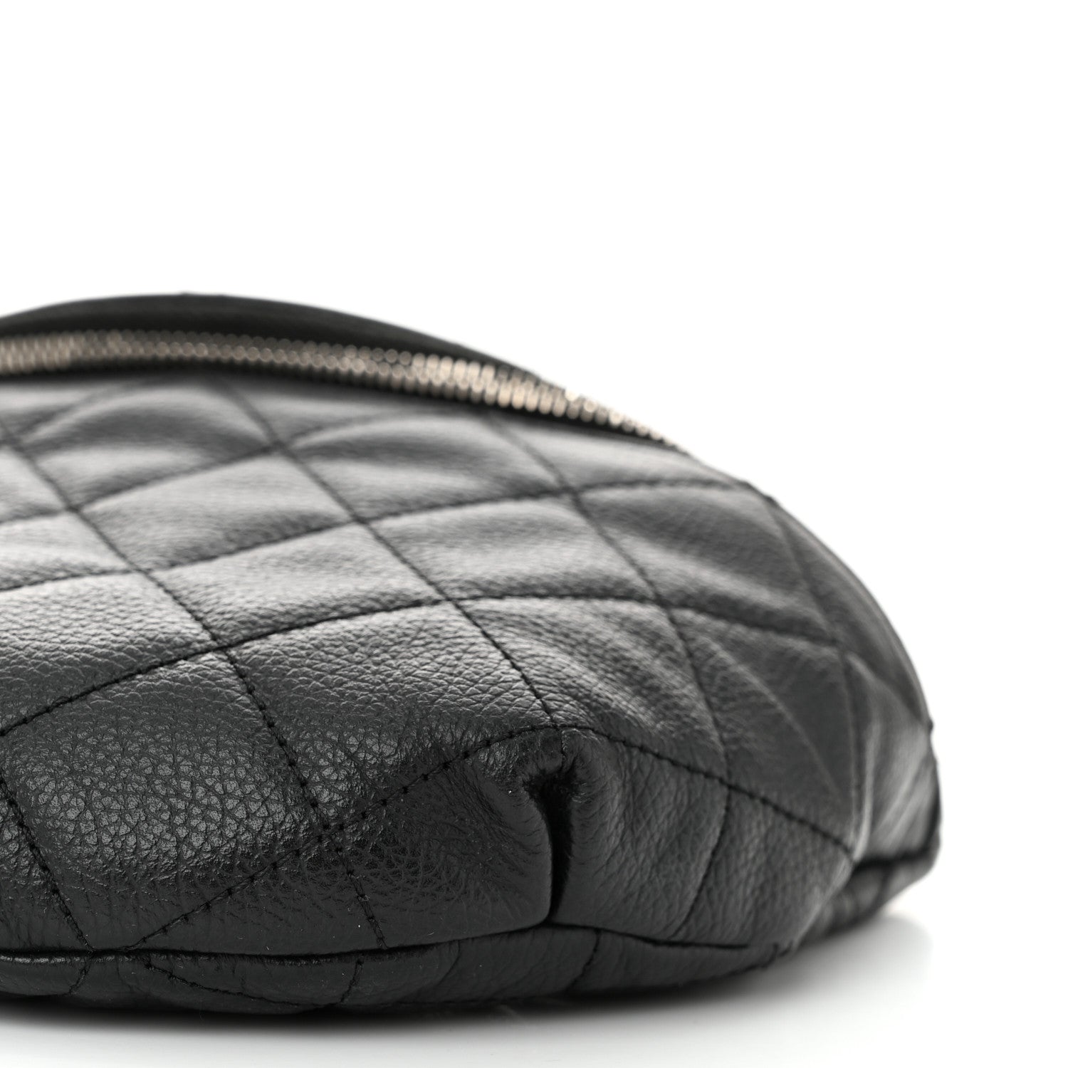 Chanel Grained Calfskin Quilted Waist Belt Bag Black 11 of 12