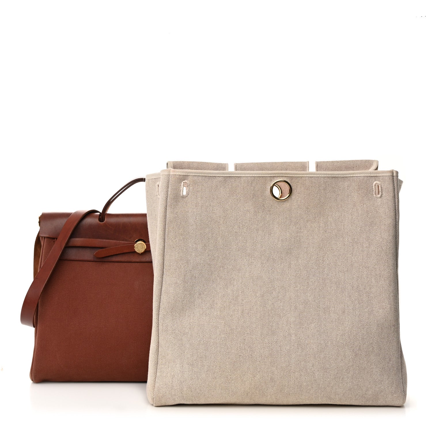 Hermes Toile Vache Calfskin Herbag 40 GM Natural 2 of 18