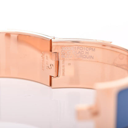 Hermes Enamel Wide Clic Clac H Bracelet PM Bleu Turquin 5 of 6