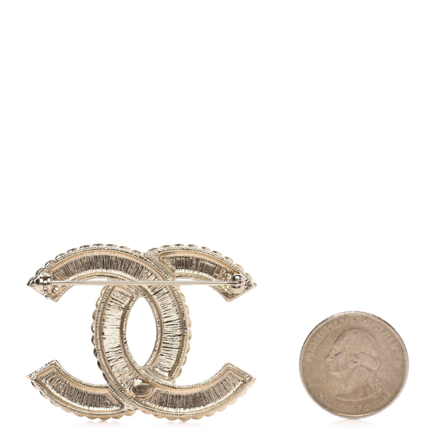 Chanel Pearl Crystal April In Paris CC Brooch Gold 2 of 3