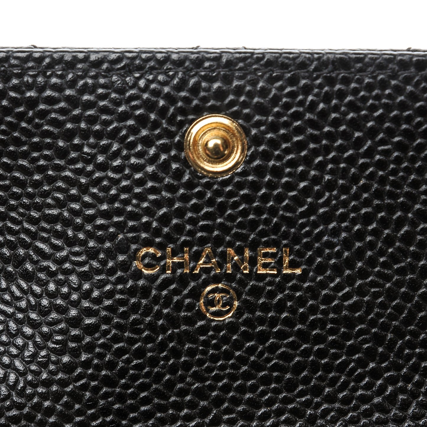 Caviar Quilted Flap Card Holder Black