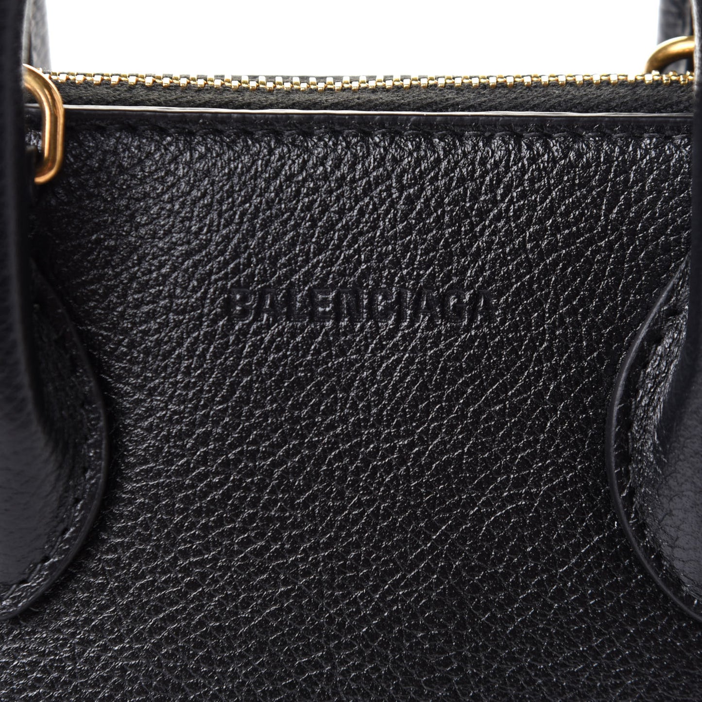 Grained Calfskin XXS Ville Top Handle Bag Black
