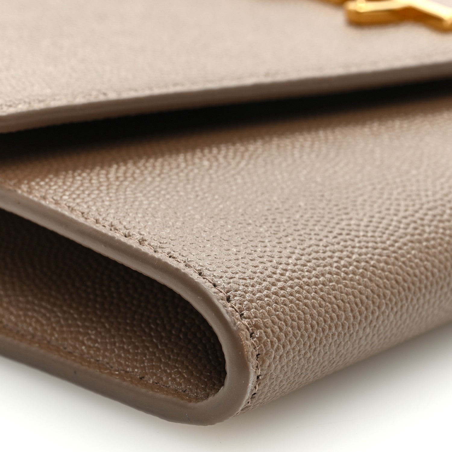 Saint Laurent Grain De Poudre Monogram Uptown Chain Wallet Taupe 9 of 11