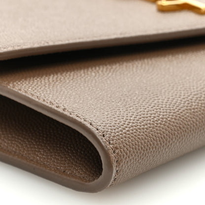 Saint Laurent Grain De Poudre Monogram Uptown Chain Wallet Taupe 9 of 11