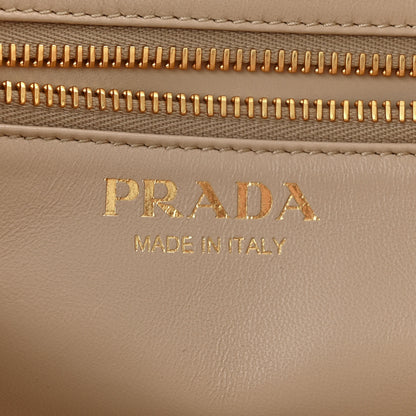 Prada City Calfskin Metal Triangle Logo Tote Travertino 6 of 10