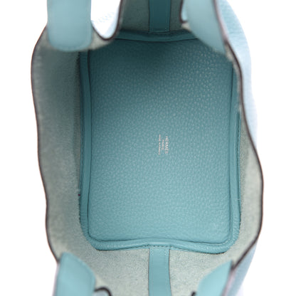 Hermes Taurillon Clemence Picotin Lock 18 PM Bleu Atoll 5 of 11