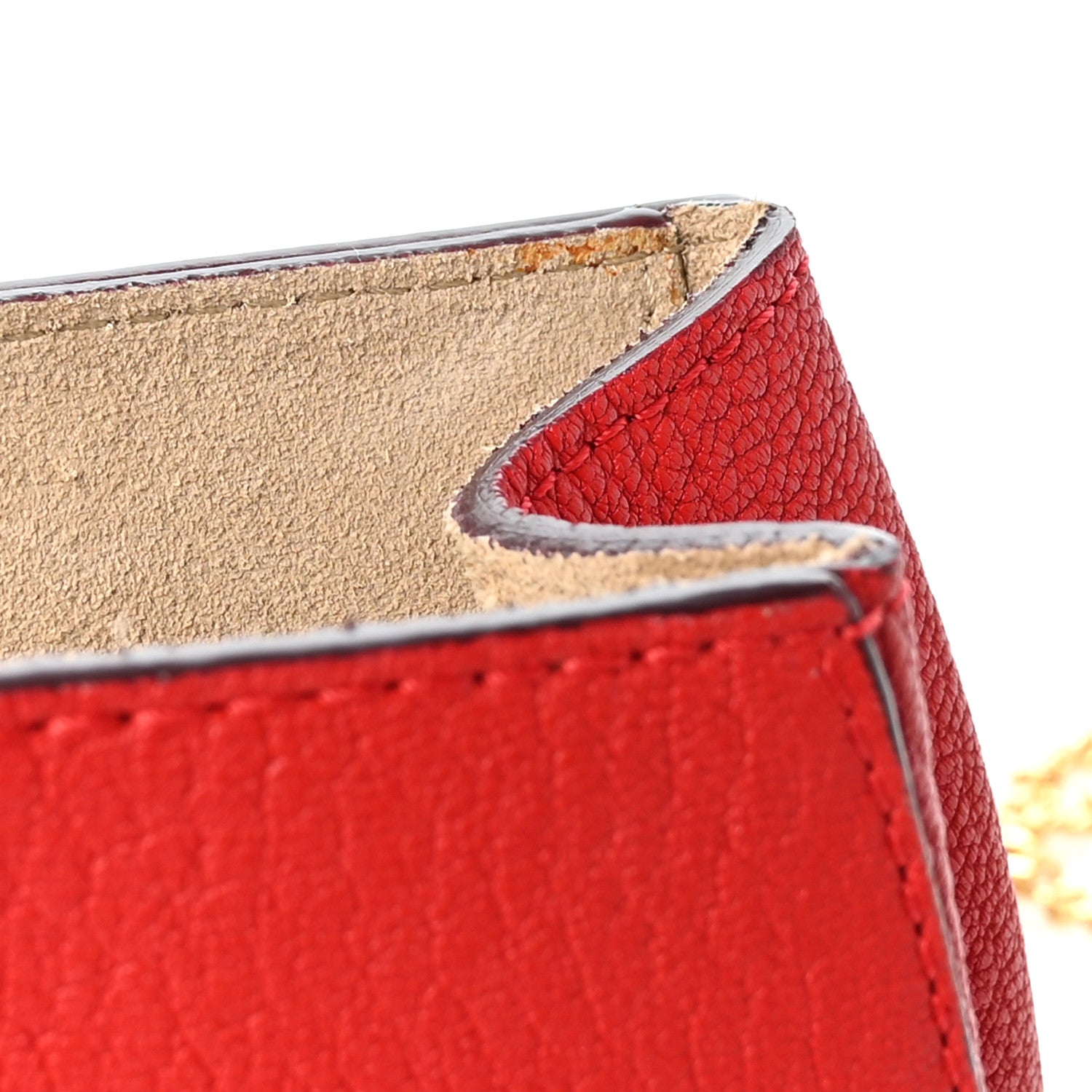 Chloe Grained Lambskin Drew Shoulder Bag Plaid Red 9 of 9