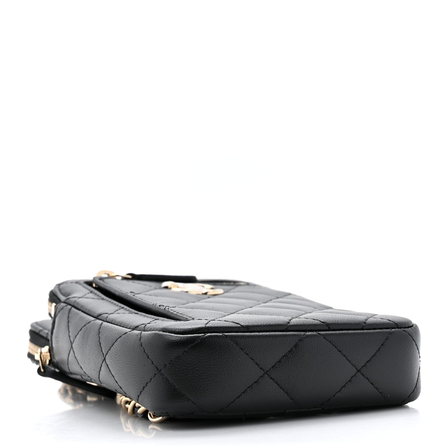 Chanel Lambskin Quilted CC Phone Holder Black 4 of 10