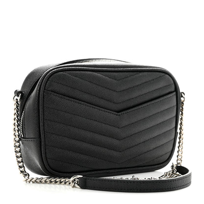 Saint Laurent Grain De Poudre Matelasse Monogram Mini Lou Camera Bag Black 3 of 13