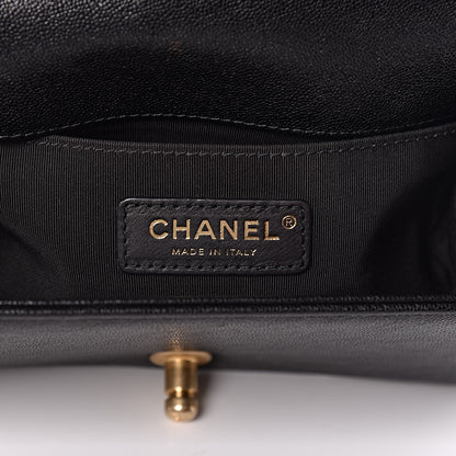 Chanel Caviar Chevron Quilted Small Boy Flap Black 6 of 12