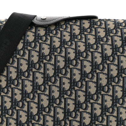Christian Dior Oblique Jacquard Grained Calfskin Lingot Pouch Beige Black 7 of 9