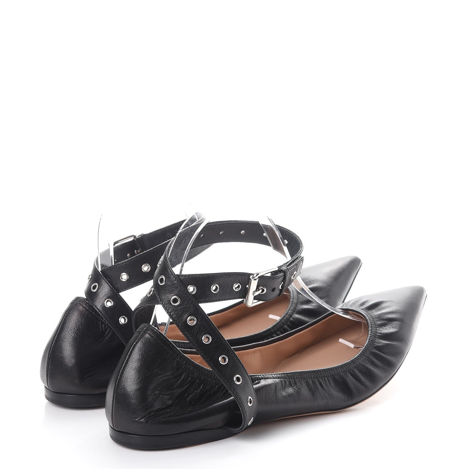 Valentino Garavani Lambskin Love Latch Ankle Wrap Flats 41 Nero Black 4 of 11