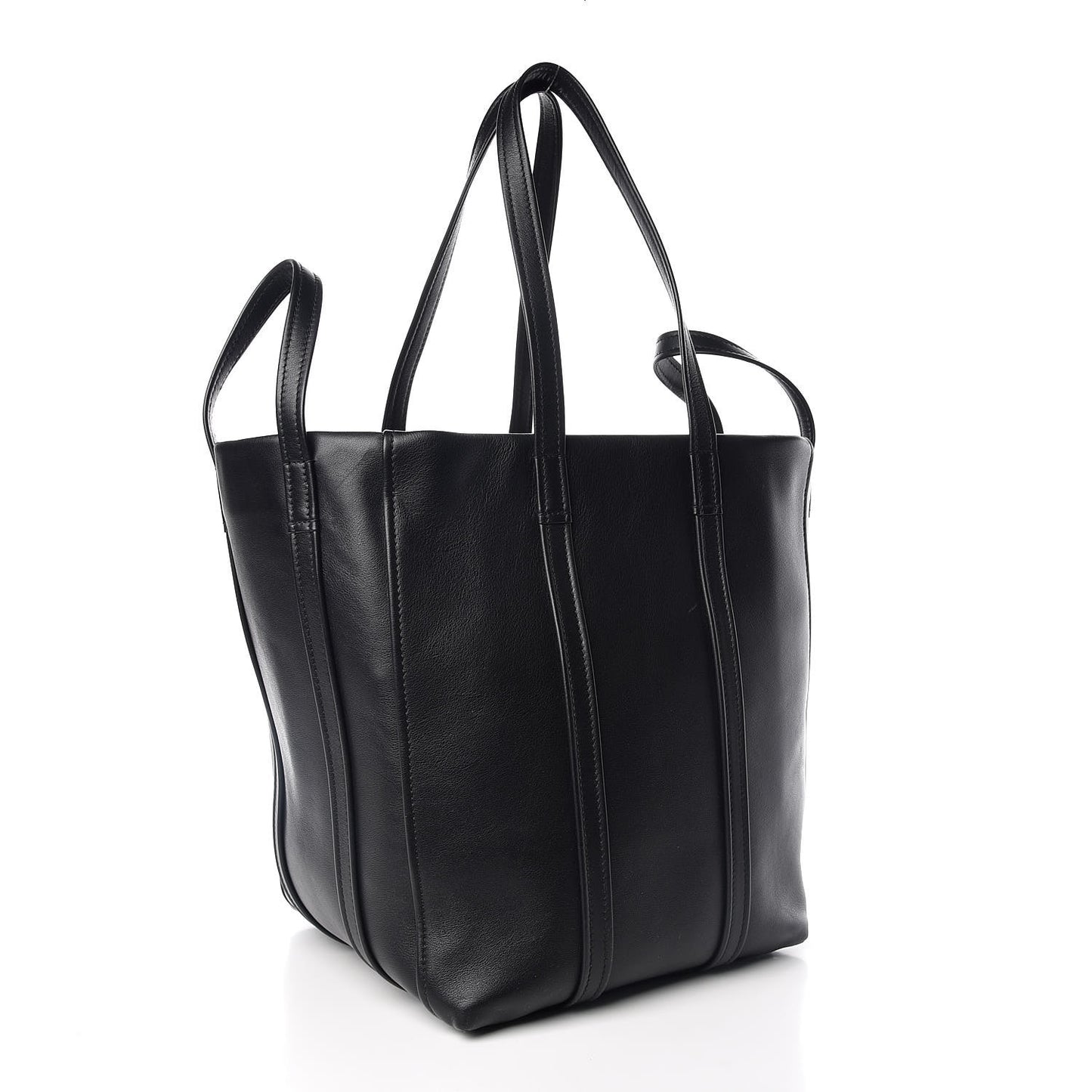 Calfskin Large Laundry Cabas Tote Black