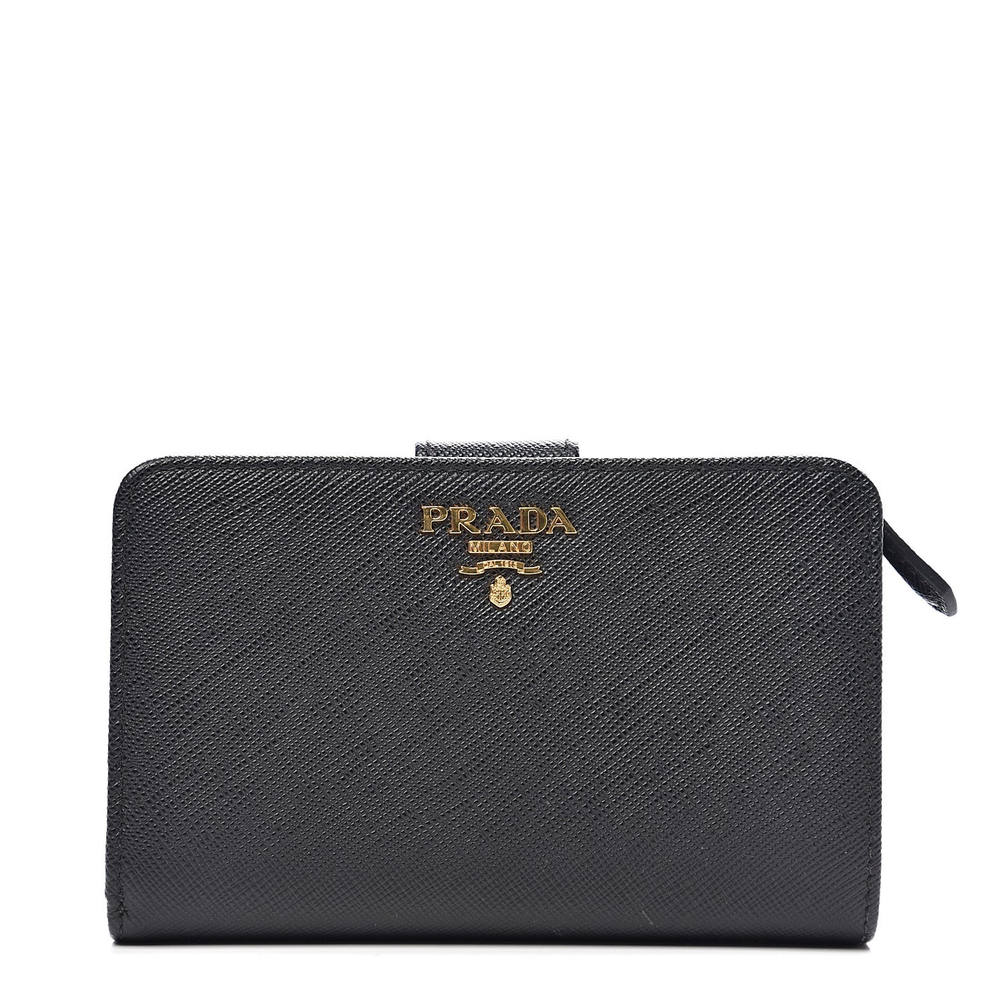 Saffiano Metal Compact Wallet Black