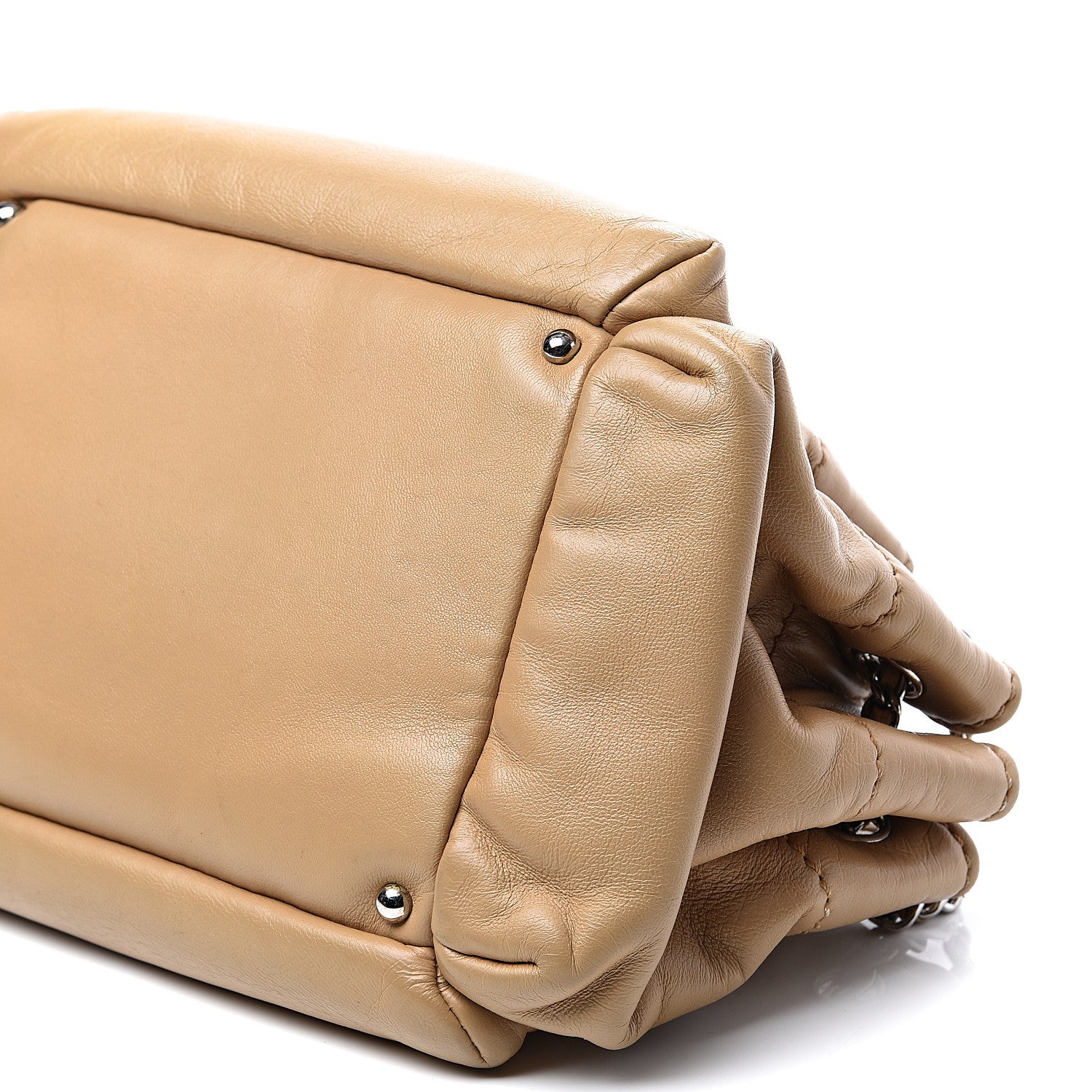 Chanel Lambskin Lax Accordion Hobo Beige 8 of 9