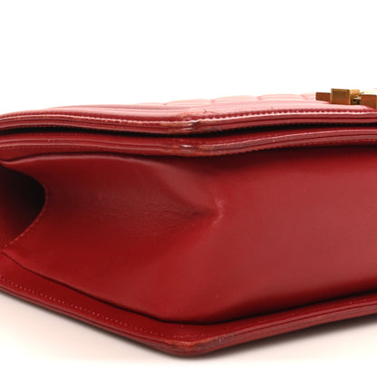 Chanel Lambskin Quilted Medium Boy Flap Dark Red 9 of 10