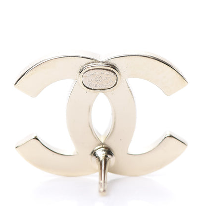 Chanel Crystal Metal CC Paris Button Stud Earrings Gold 4 of 5
