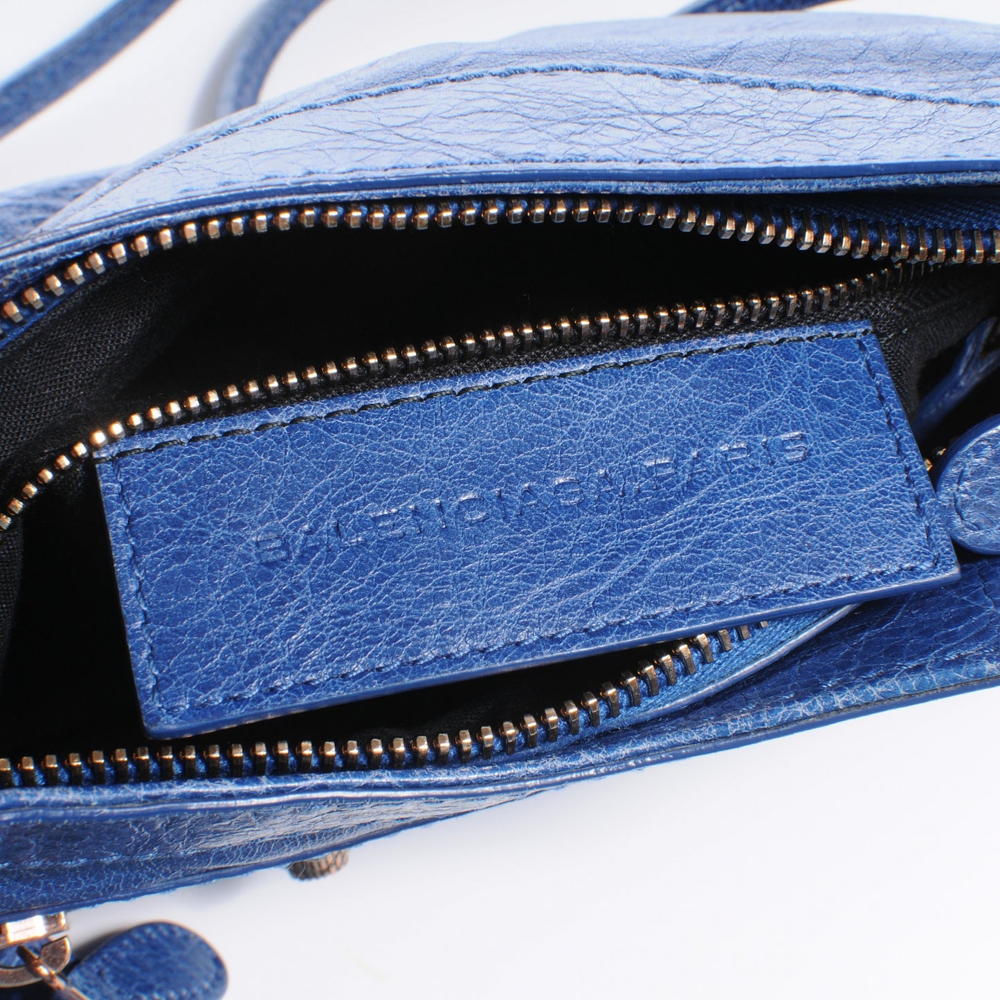 Agneau Giant 12 Rose Gold Hardware Hip Bleu Cobalt