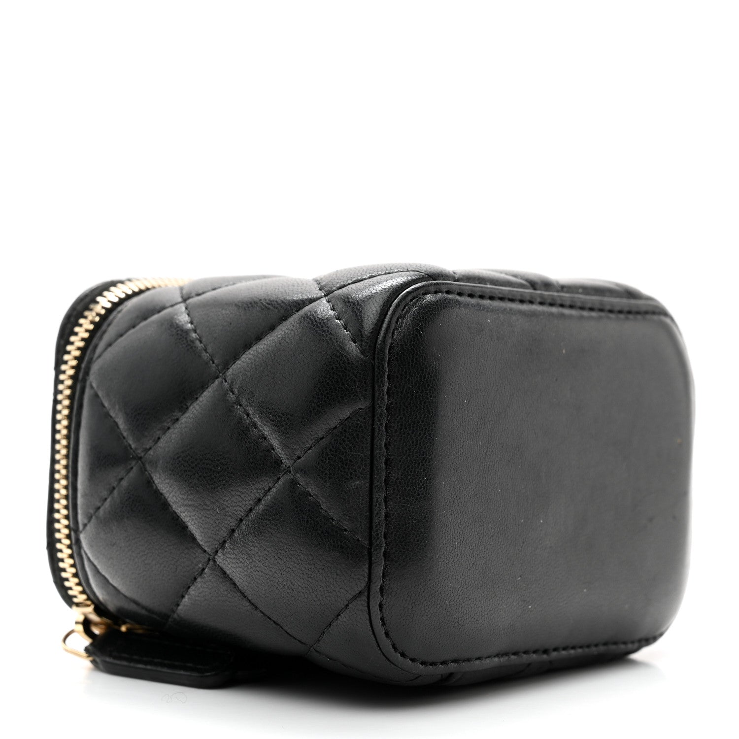 Chanel Lambskin Quilted Mini Vanity Case With Chain Black 4 of 10