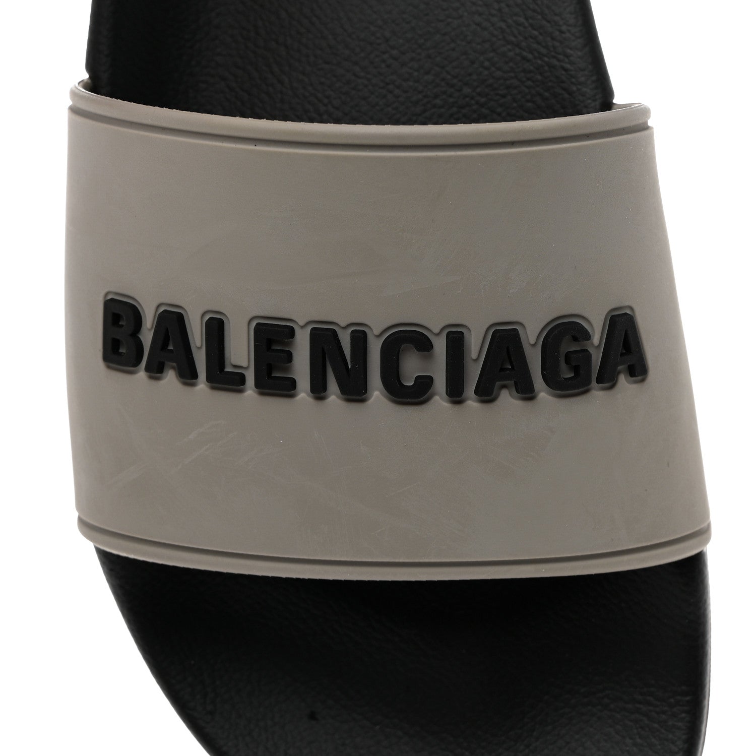 Balenciaga Rubber Womens Logo Pool Slide Sandals 37 Black Grey 6 of 10