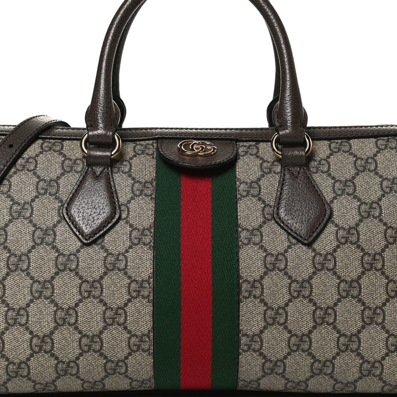 Gucci GG Supreme Monogram Web Medium Ophidia Boston Brown 8 of 14