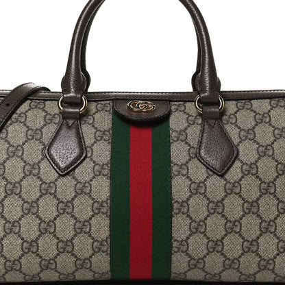 Gucci GG Supreme Monogram Web Medium Ophidia Boston Brown 8 of 14