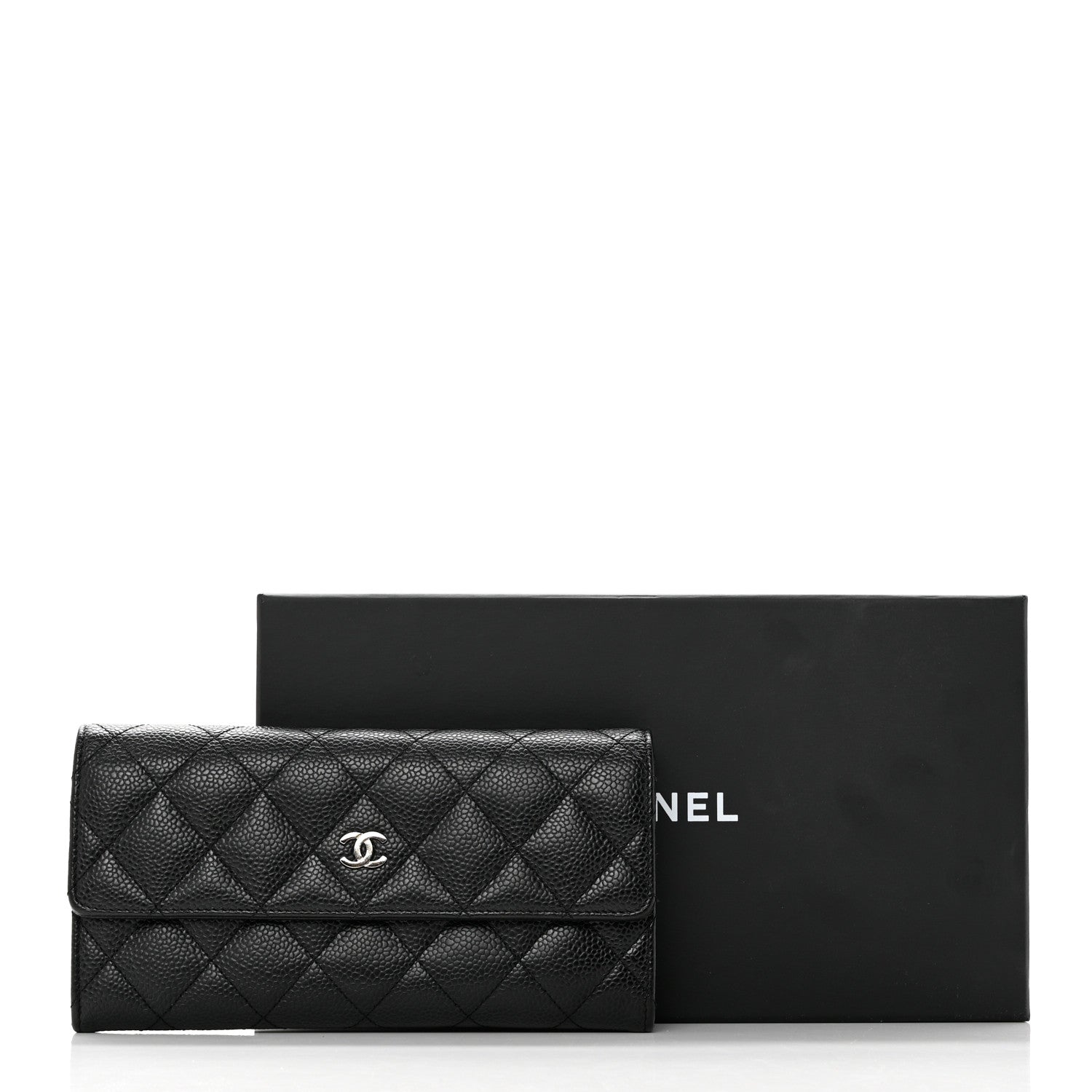 Chanel Caviar Quilted Large Gusset Flap Wallet Black 10 of 10