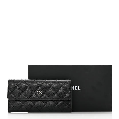 Chanel Caviar Quilted Large Gusset Flap Wallet Black 10 of 10