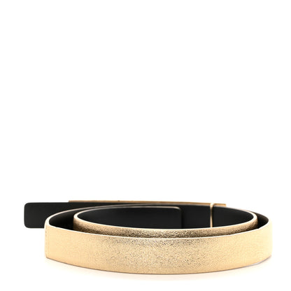 Chanel Metallic Lambskin Crystal Baguette Logo Belt 75 30 Gold 2 of 5