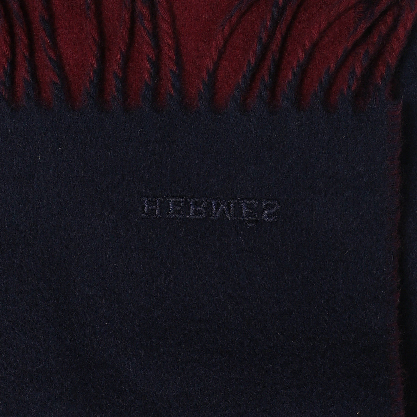 Cashmere Recto Verso Muffler Rouge H Marine