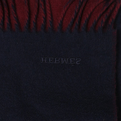 Hermes Cashmere Recto Verso Muffler Rouge H Marine 3 of 4
