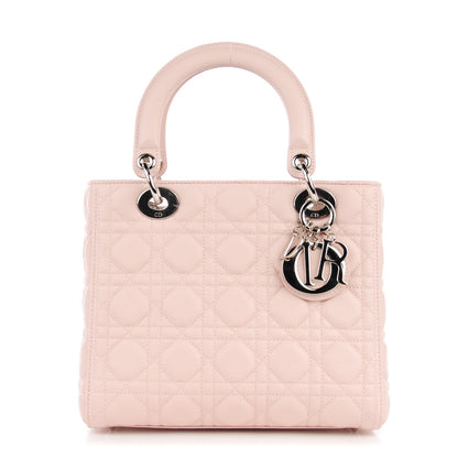 Christian Dior Grained Calfskin Cannage Medium Lady Dior Rose Poudre 1 of 7